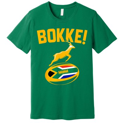 Bokke! Springbok Rugby South African Flag Premium T-Shirt