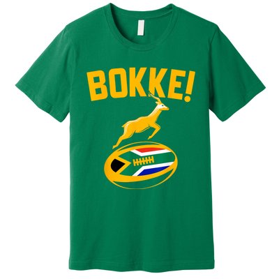 Bokke! Springbok Rugby South African Flag Premium T-Shirt