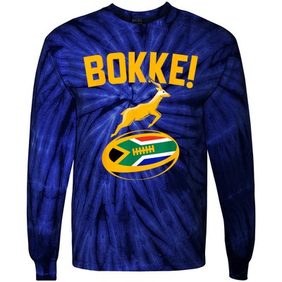 Bokke! Springbok Rugby South African Flag Tie-Dye Long Sleeve Shirt