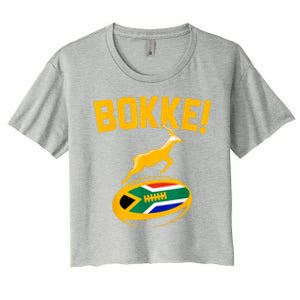 Bokke! Springbok Rugby South African Flag Women's Crop Top Tee