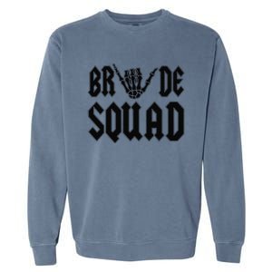 Bride Squad Rock N Roll Halloween Bachelorette Bridal Party Garment-Dyed Sweatshirt