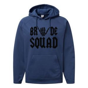 Bride Squad Rock N Roll Halloween Bachelorette Bridal Party Performance Fleece Hoodie