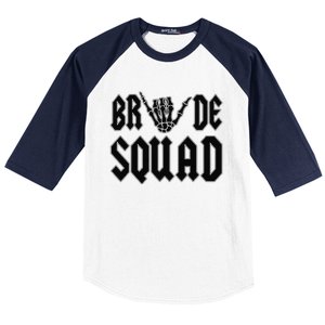 Bride Squad Rock N Roll Halloween Bachelorette Bridal Party Baseball Sleeve Shirt