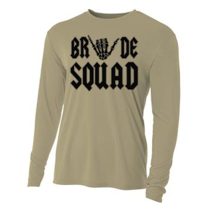 Bride Squad Rock N Roll Halloween Bachelorette Bridal Party Cooling Performance Long Sleeve Crew