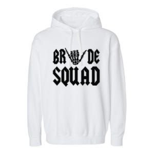 Bride Squad Rock N Roll Halloween Bachelorette Bridal Party Garment-Dyed Fleece Hoodie