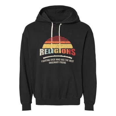 Bag Some Rays Retro Atheist Science Crew Neck Classic Fit Black Cotton & Po Garment-Dyed Fleece Hoodie