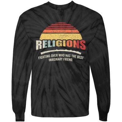 Bag Some Rays Retro Atheist Science Crew Neck Classic Fit Black Cotton & Po Tie-Dye Long Sleeve Shirt