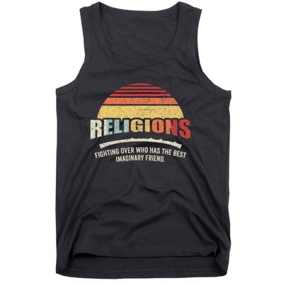 Bag Some Rays Retro Atheist Science Crew Neck Classic Fit Black Cotton & Po Tank Top