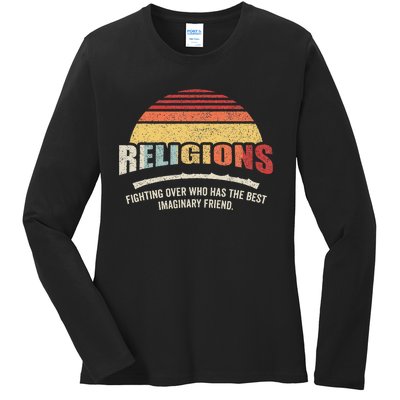 Bag Some Rays Retro Atheist Science Crew Neck Classic Fit Black Cotton & Po Ladies Long Sleeve Shirt