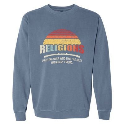 Bag Some Rays Retro Atheist Science Crew Neck Classic Fit Black Cotton & Po Garment-Dyed Sweatshirt