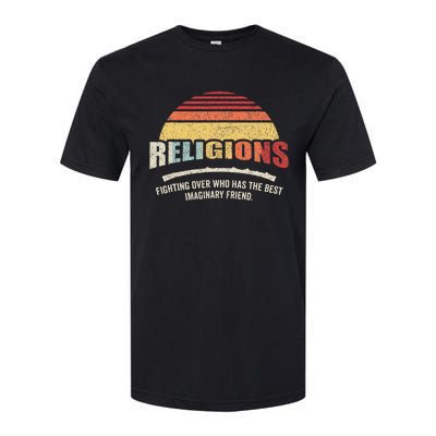 Bag Some Rays Retro Atheist Science Crew Neck Classic Fit Black Cotton & Po Softstyle CVC T-Shirt