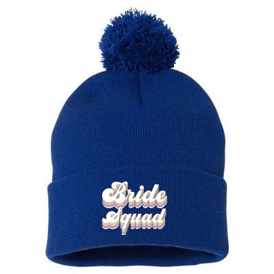 Bride Squad Retro Bachelorette Party Bridesmaids Meaningful Gift Pom Pom 12in Knit Beanie