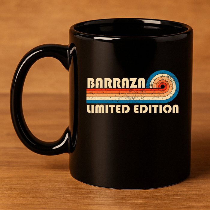 Barraza Surname Retro 80s 90s Birthday 11oz C Handle Ceramic Mug