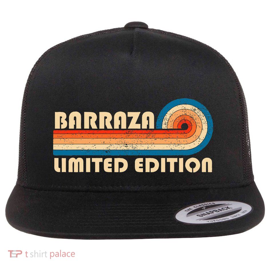 Barraza Surname Retro 80s 90s Birthday Flatbill Hat