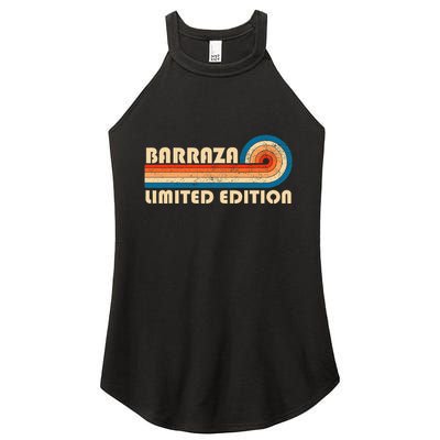 Barraza Surname Retro 80s 90s Birthday Women's Perfect Tri Rocker Tank
