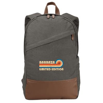 Barraza Surname Retro 80s 90s Birthday Cotton Canvas Backpack