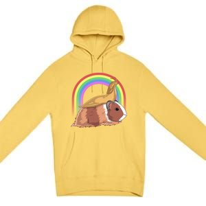 Banana Slug Riding Guinea Pig Rainbow Cute Magical Animal Gift Premium Pullover Hoodie