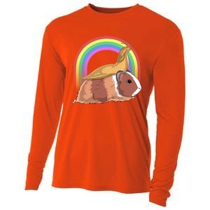 Banana Slug Riding Guinea Pig Rainbow Cute Magical Animal Gift Cooling Performance Long Sleeve Crew