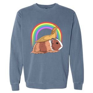 Banana Slug Riding Guinea Pig Rainbow Cute Magical Animal Gift Garment-Dyed Sweatshirt