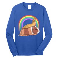 Banana Slug Riding Guinea Pig Rainbow Cute Magical Animal Gift Long Sleeve Shirt