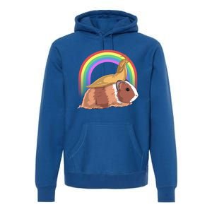 Banana Slug Riding Guinea Pig Rainbow Cute Magical Animal Gift Premium Hoodie