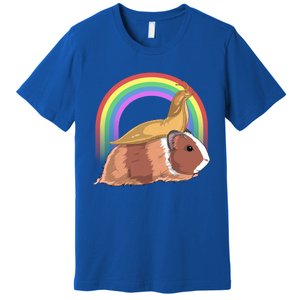 Banana Slug Riding Guinea Pig Rainbow Cute Magical Animal Gift Premium T-Shirt