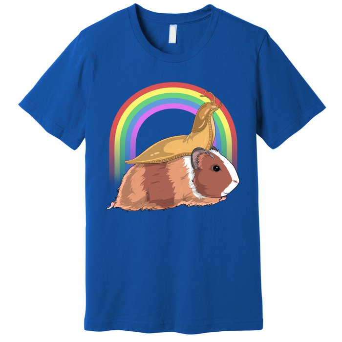 Banana Slug Riding Guinea Pig Rainbow Cute Magical Animal Gift Premium T-Shirt