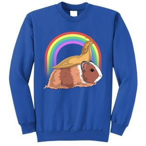 Banana Slug Riding Guinea Pig Rainbow Cute Magical Animal Gift Tall Sweatshirt