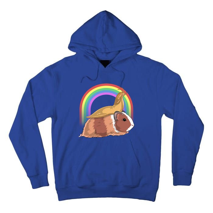 Banana Slug Riding Guinea Pig Rainbow Cute Magical Animal Gift Tall Hoodie