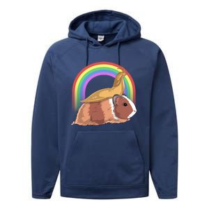 Banana Slug Riding Guinea Pig Rainbow Cute Magical Animal Gift Performance Fleece Hoodie