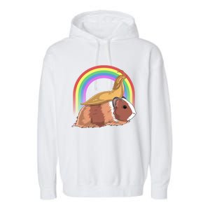 Banana Slug Riding Guinea Pig Rainbow Cute Magical Animal Gift Garment-Dyed Fleece Hoodie