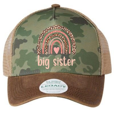 Big Sister Rainbow Leopard Cute Big Sister Legacy Tie Dye Trucker Hat