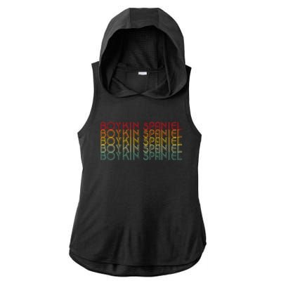 Boykin Spaniel Retro Design Ladies PosiCharge Tri-Blend Wicking Draft Hoodie Tank