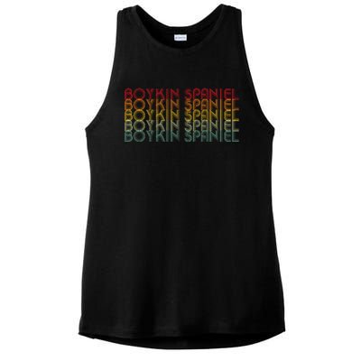 Boykin Spaniel Retro Design Ladies PosiCharge Tri-Blend Wicking Tank