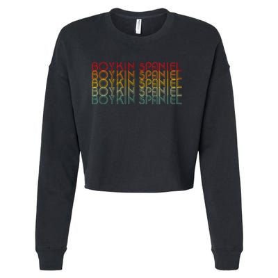 Boykin Spaniel Retro Design Cropped Pullover Crew