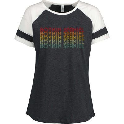 Boykin Spaniel Retro Design Enza Ladies Jersey Colorblock Tee