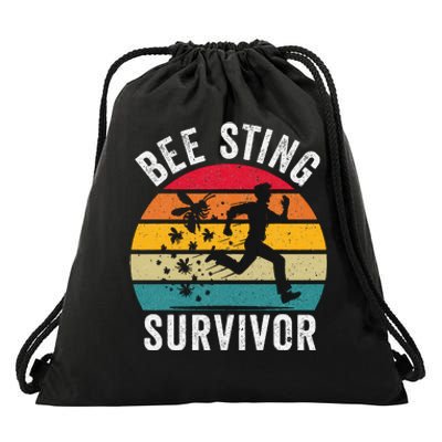 Bee Sting Survivor I Survived A Bee Sting Bee Keeper Drawstring Bag