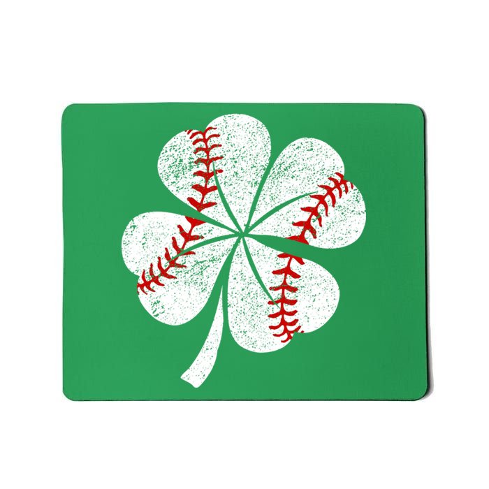 Baseball Shamrock St PatrickS Day Funny Retro Vintage Great Gift Mousepad