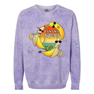 Banana Squad Summer Party Funny Banana Lover Fruit Colorblast Crewneck Sweatshirt