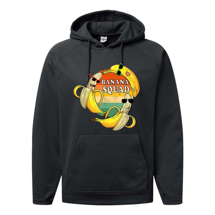 Banana Squad Summer Party Funny Banana Lover Fruit Performance Fleece Hoodie