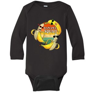 Banana Squad Summer Party Funny Banana Lover Fruit Baby Long Sleeve Bodysuit