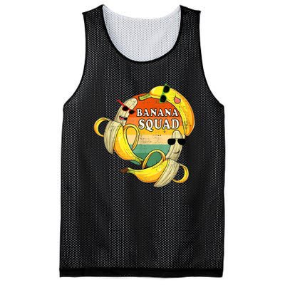 Banana Squad Summer Party Funny Banana Lover Fruit Mesh Reversible Basketball Jersey Tank