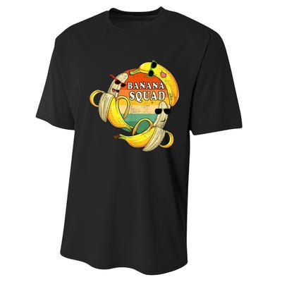 Banana Squad Summer Party Funny Banana Lover Fruit Performance Sprint T-Shirt