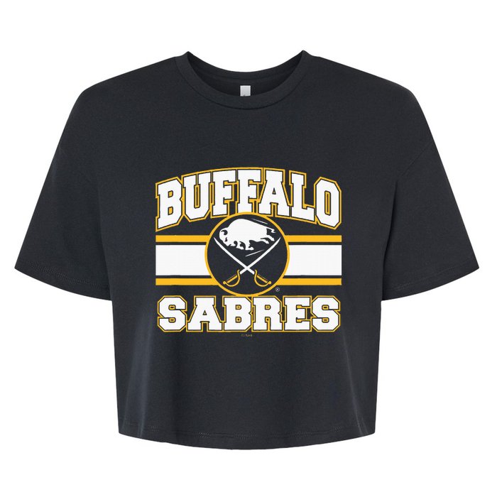 Buffalo Sabres Stripe Royal Blue Bella+Canvas Jersey Crop Tee