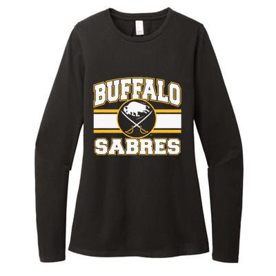 Buffalo Sabres Stripe Royal Blue Womens CVC Long Sleeve Shirt