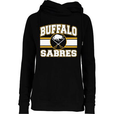 Buffalo Sabres Stripe Royal Blue Womens Funnel Neck Pullover Hood