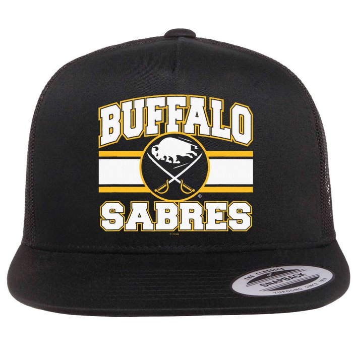 Buffalo Sabres Stripe Royal Blue Flat Bill Trucker Hat