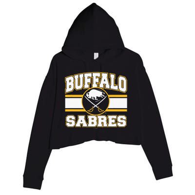 Buffalo Sabres Stripe Royal Blue Crop Fleece Hoodie