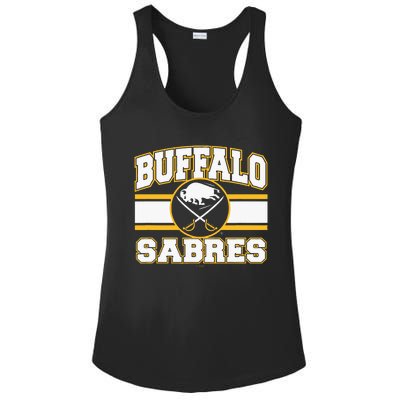 Buffalo Sabres Stripe Royal Blue Ladies PosiCharge Competitor Racerback Tank