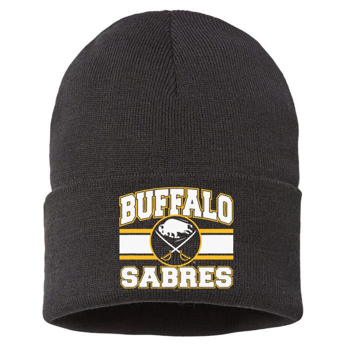 Buffalo Sabres Stripe Royal Blue Sustainable Knit Beanie